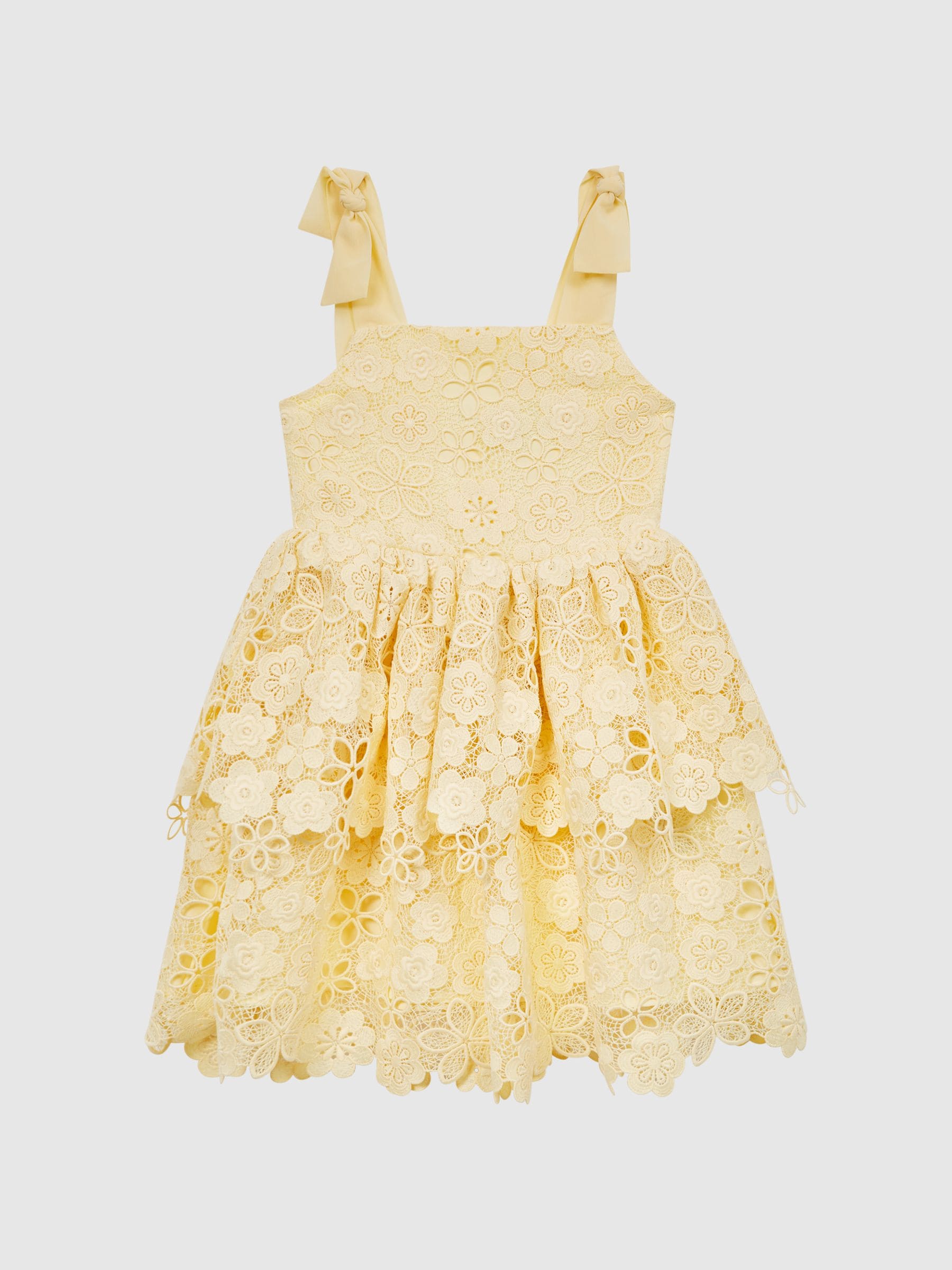 Dsiney Kidz - Reiss Lemon Bethany 9-12 yrs Bow Strap Lace Dress image 2