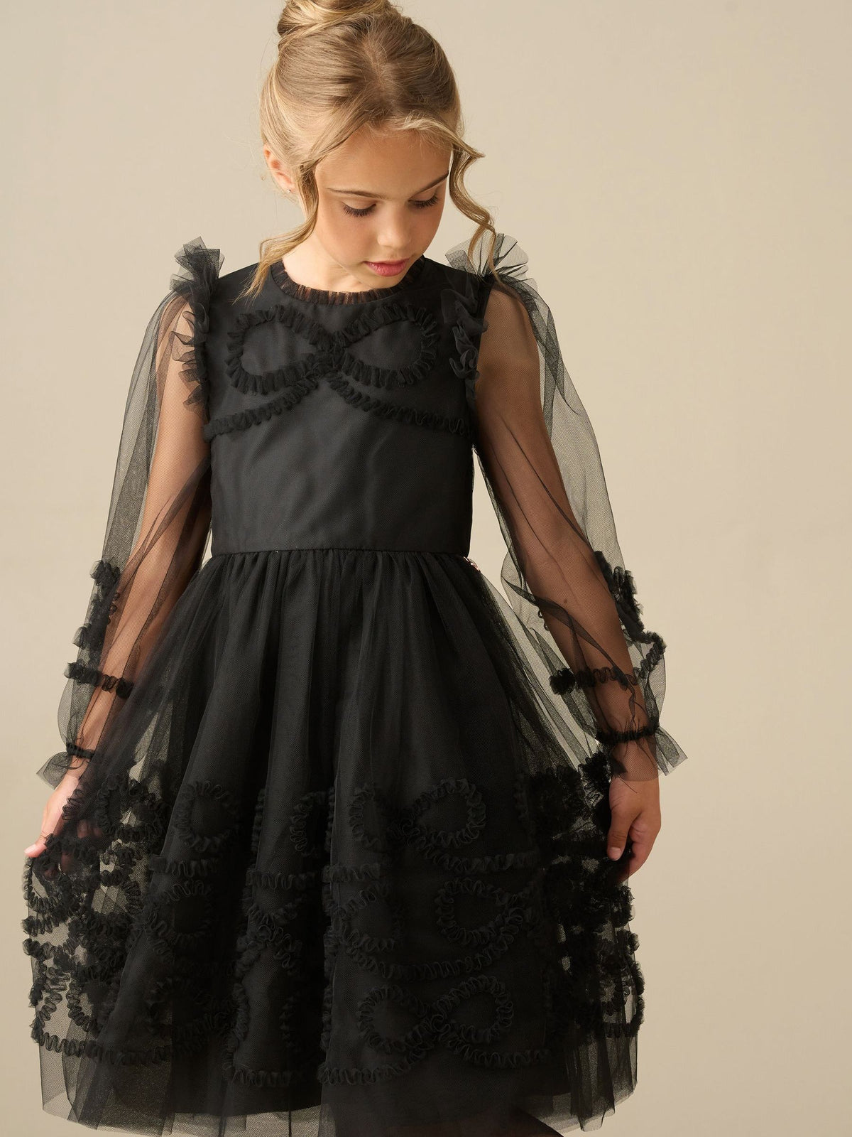 Dsiney Kidz - Angel & Rocket Black Juliette Frilled Bow Mesh Dress image 1