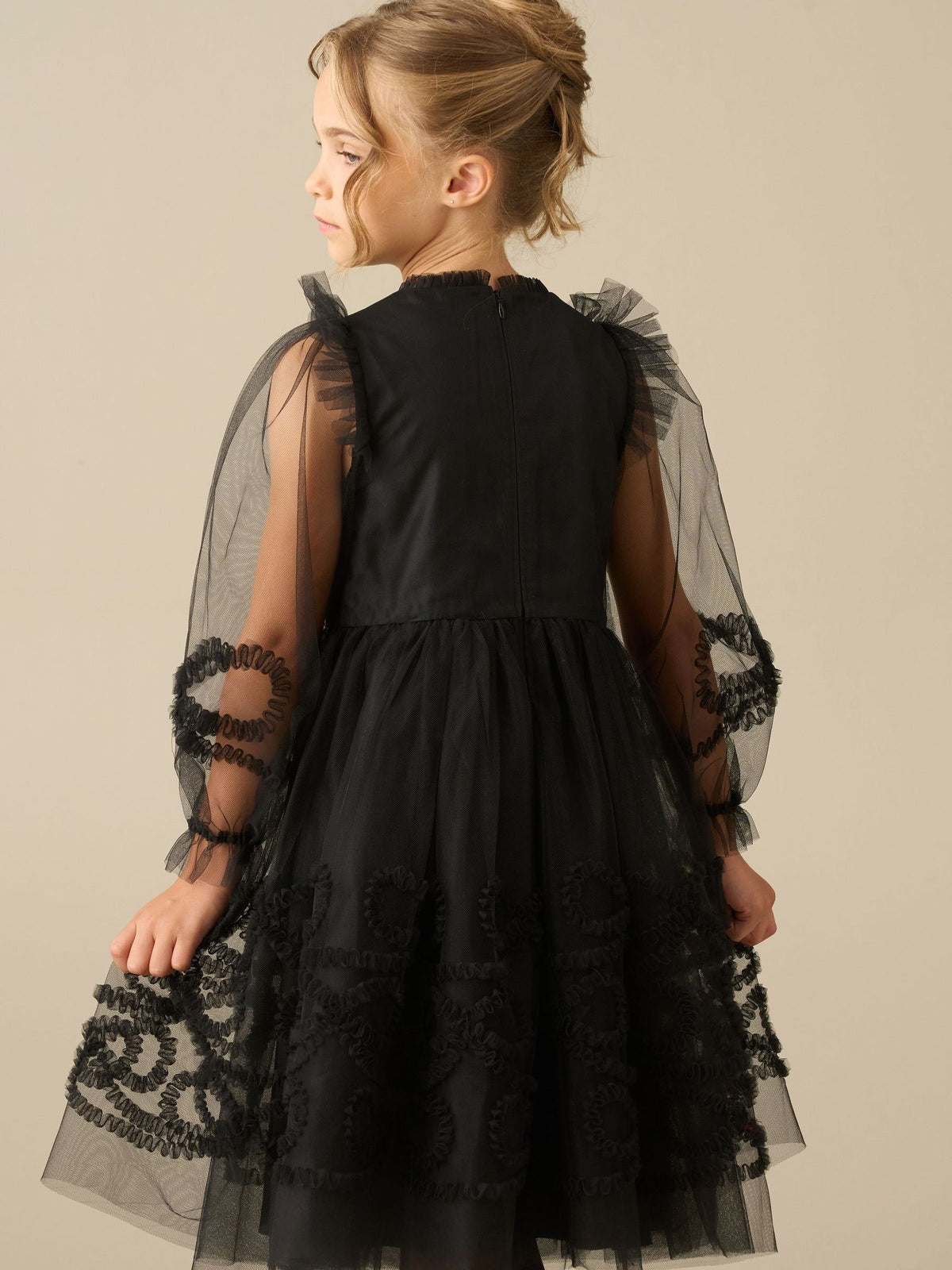 Dsiney Kidz - Angel & Rocket Black Juliette Frilled Bow Mesh Dress image 2