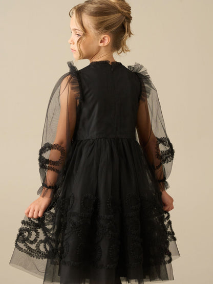 Dsiney Kidz - Angel & Rocket Black Juliette Frilled Bow Mesh Dress image 2