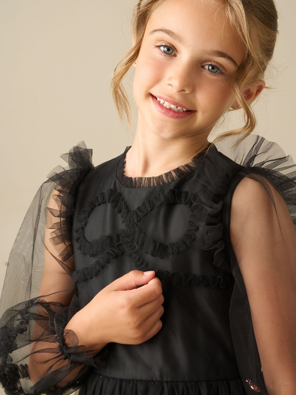 Dsiney Kidz - Angel & Rocket Black Juliette Frilled Bow Mesh Dress image 4
