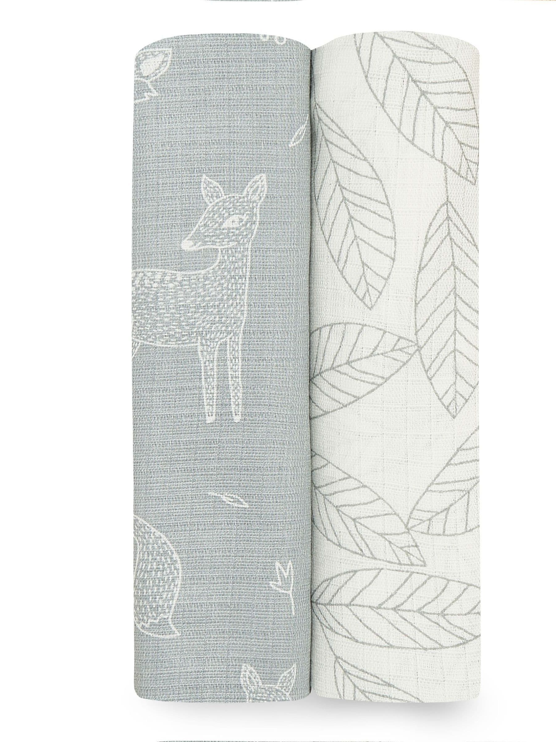 aden + anais Grey Essentials Silky Soft Muslin Blankets 2 Pack Woodsy image 1