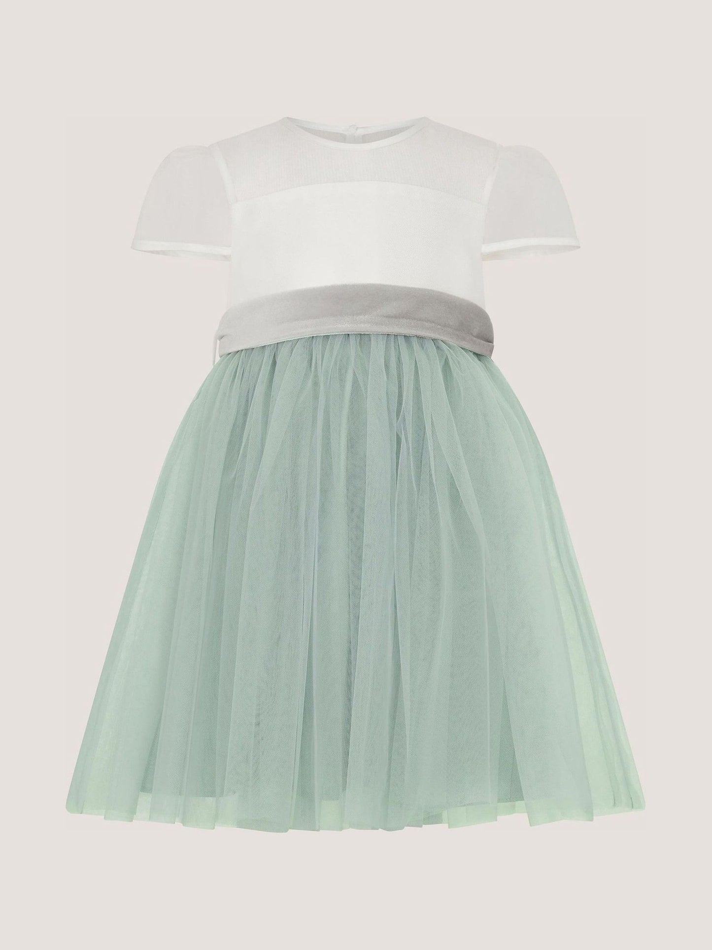 Dsiney Kidz - Monsoon Green Baby Velvet Bow Party Dress image 2