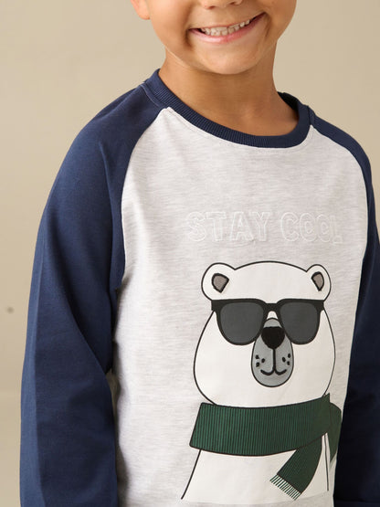 Angel & Rocket Blue Atlas Bear Graphic Pyjamas - image 3