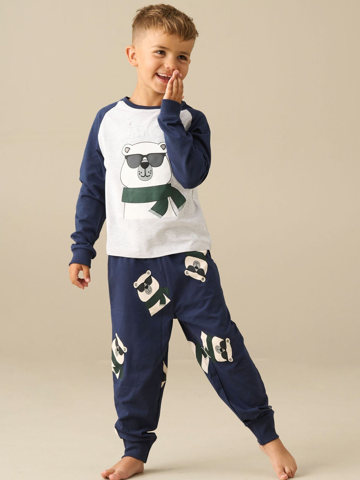 Angel & Rocket Blue Atlas Bear Graphic Pyjamas - image 4