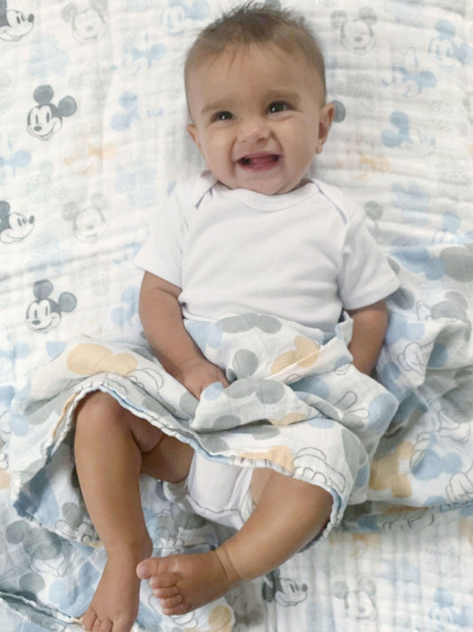 aden + anais White Anais™ Large Disney BaMinnie Mouse 100% Cotton Muslin Blankets 3 Pack image 1