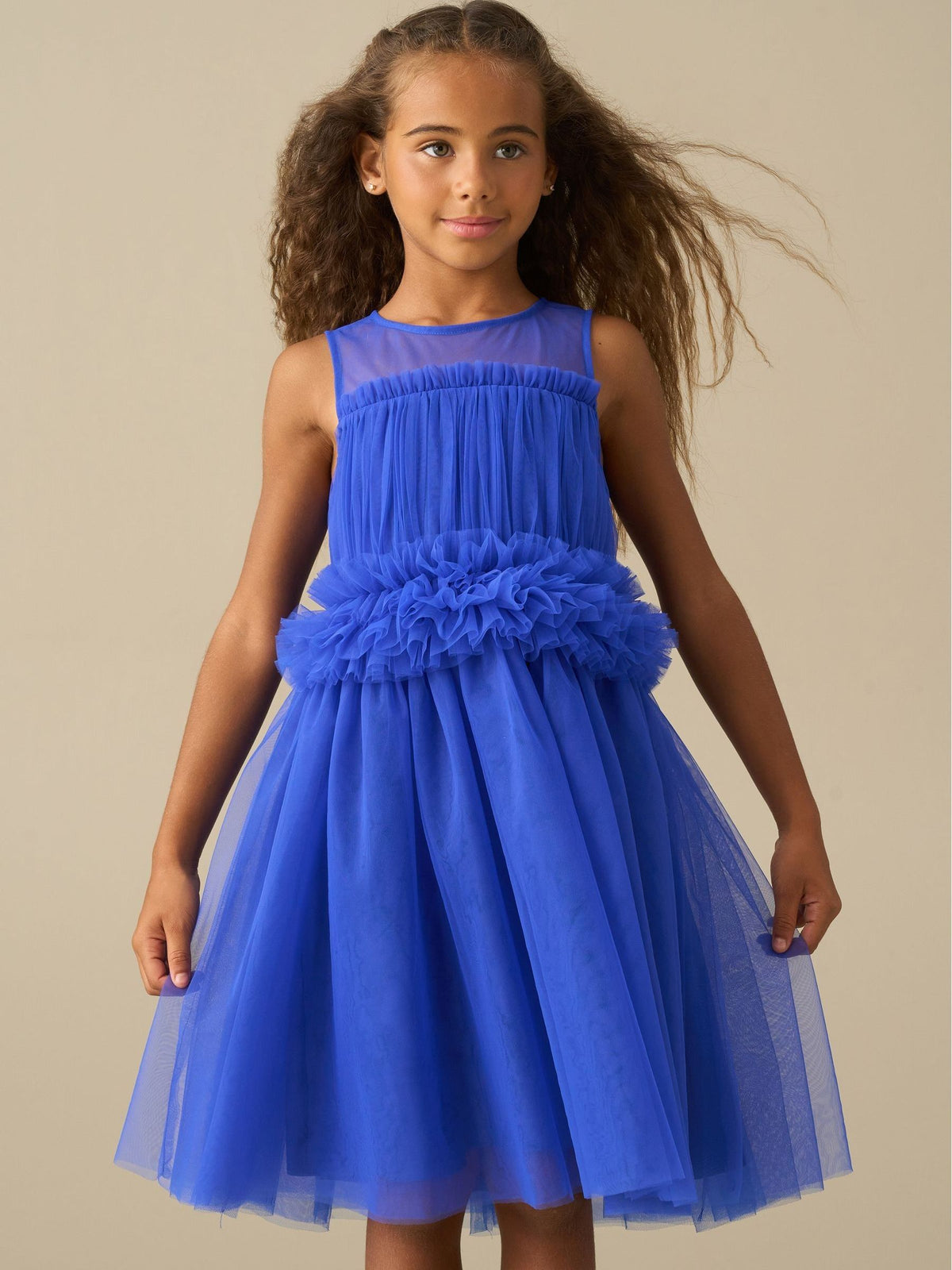 Dsiney Kidz - Angel & Rocket Blue Kaitlyn Ruffle Waist Mesh Dress image 1