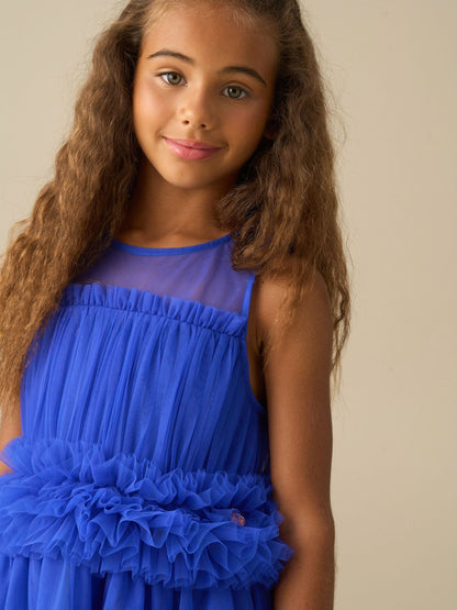 Dsiney Kidz - Angel & Rocket Blue Kaitlyn Ruffle Waist Mesh Dress image 3