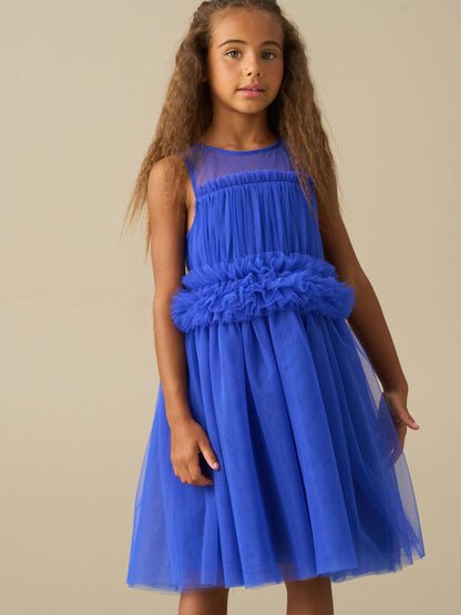 Dsiney Kidz - Angel & Rocket Blue Kaitlyn Ruffle Waist Mesh Dress image 4
