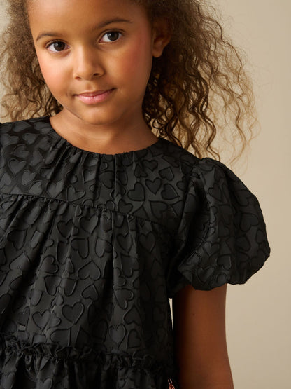 Dsiney Kidz - Angel & Rocket Black Emily Heart Jacquard Dress image 3