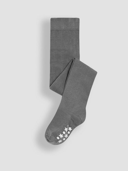 Dsiney Kidz - JoJo Maman Bébé Dark Grey Cotton Rich Plain Tights image 1