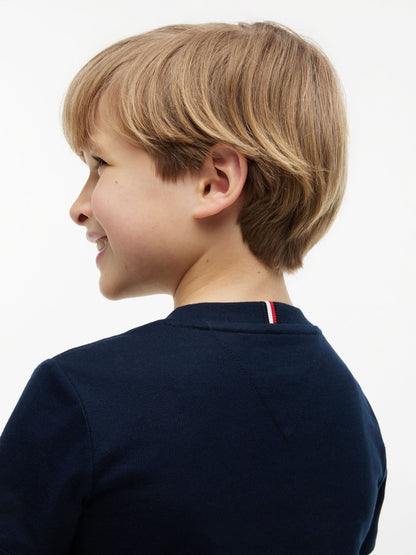 Tommy Hilfiger Blue Outline Flag Logo Jersey T-Shirt image 4