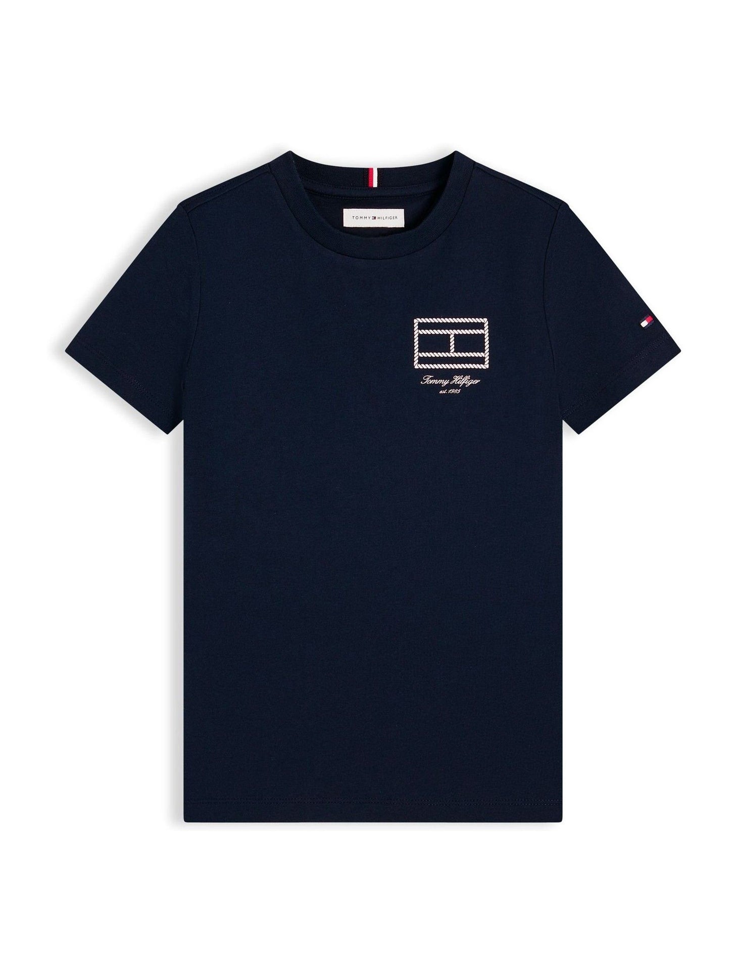 Tommy Hilfiger Blue Outline Flag Logo Jersey T-Shirt image 5