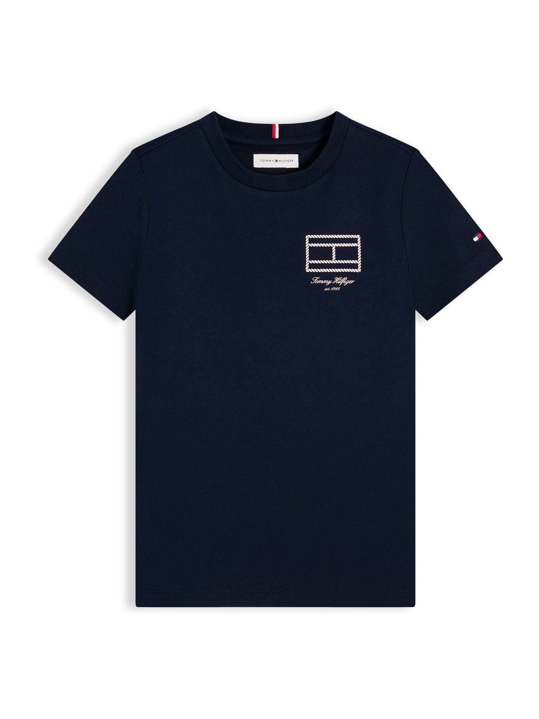Tommy Hilfiger Blue Outline Flag Logo Jersey T-Shirt image 5