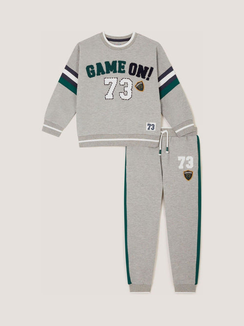 Dsiney Kidz - Monsoon Grey Game On Sweatshirt & Joggers Set image 1