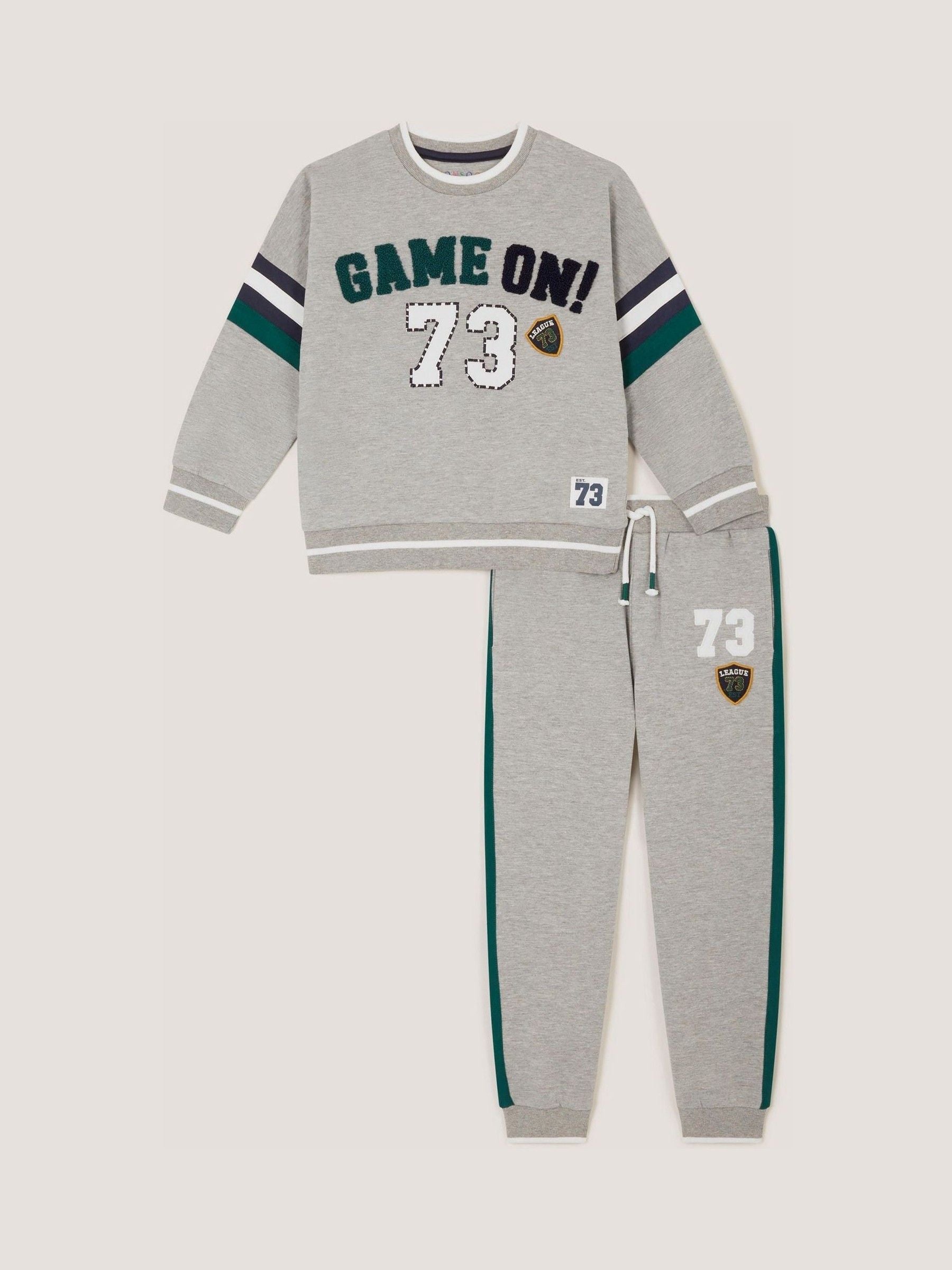 Dsiney Kidz - Monsoon Grey Game On Sweatshirt & Joggers Set image 1