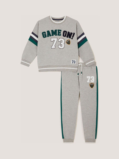 Dsiney Kidz - Monsoon Grey Game On Sweatshirt & Joggers Set image 1