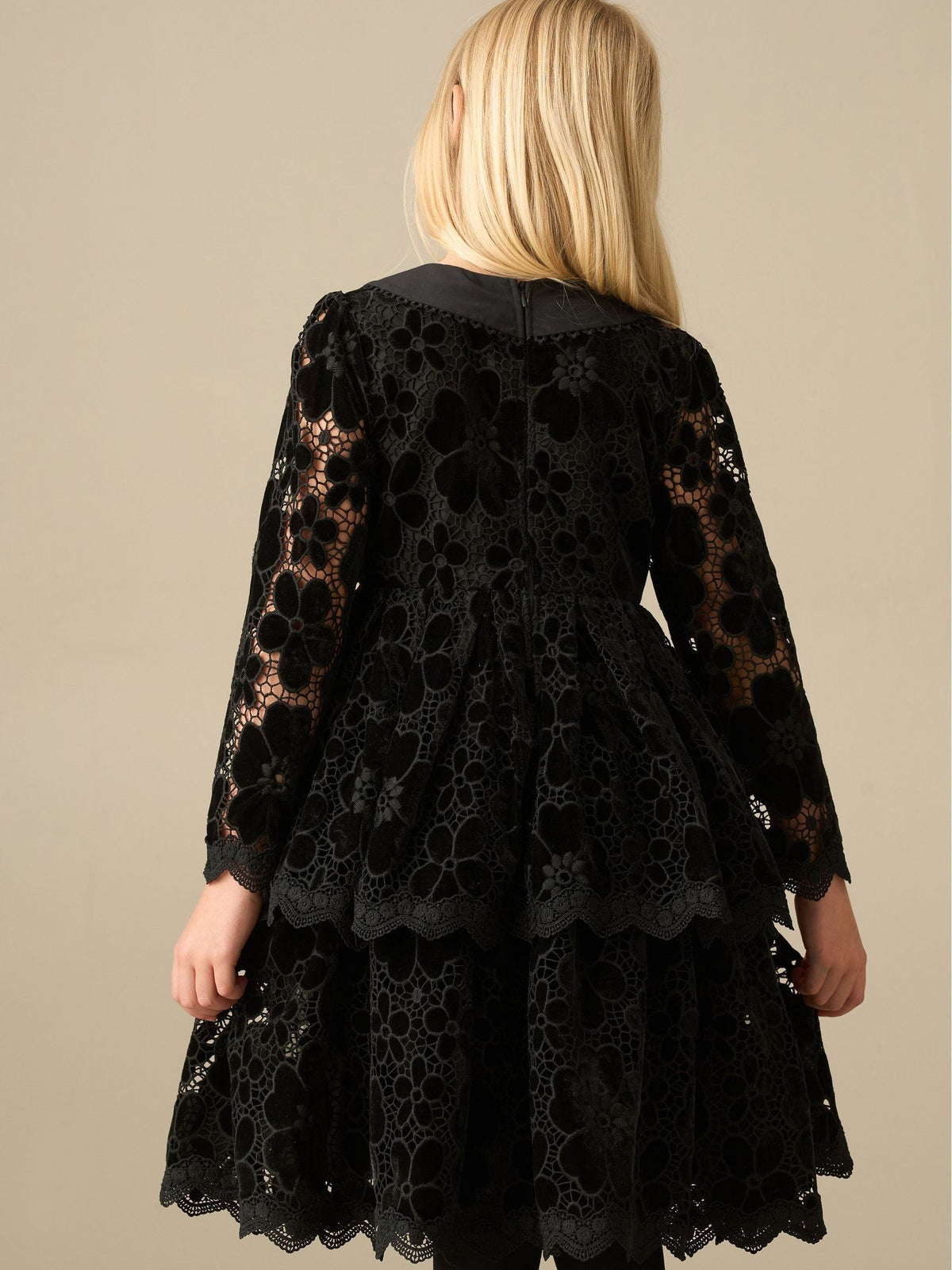 Angel & Rocket Black Maeva Velvet Lace Dress - image 2