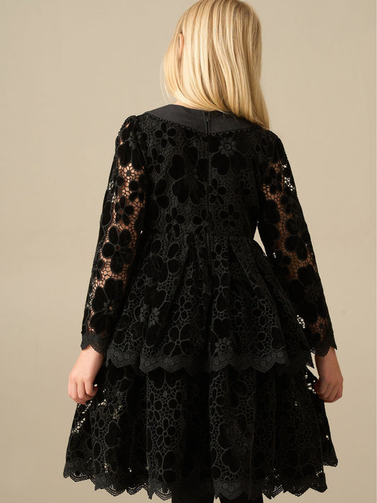 Angel & Rocket Black Maeva Velvet Lace Dress - image 2