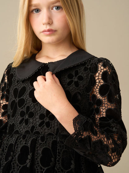 Angel & Rocket Black Maeva Velvet Lace Dress - image 3