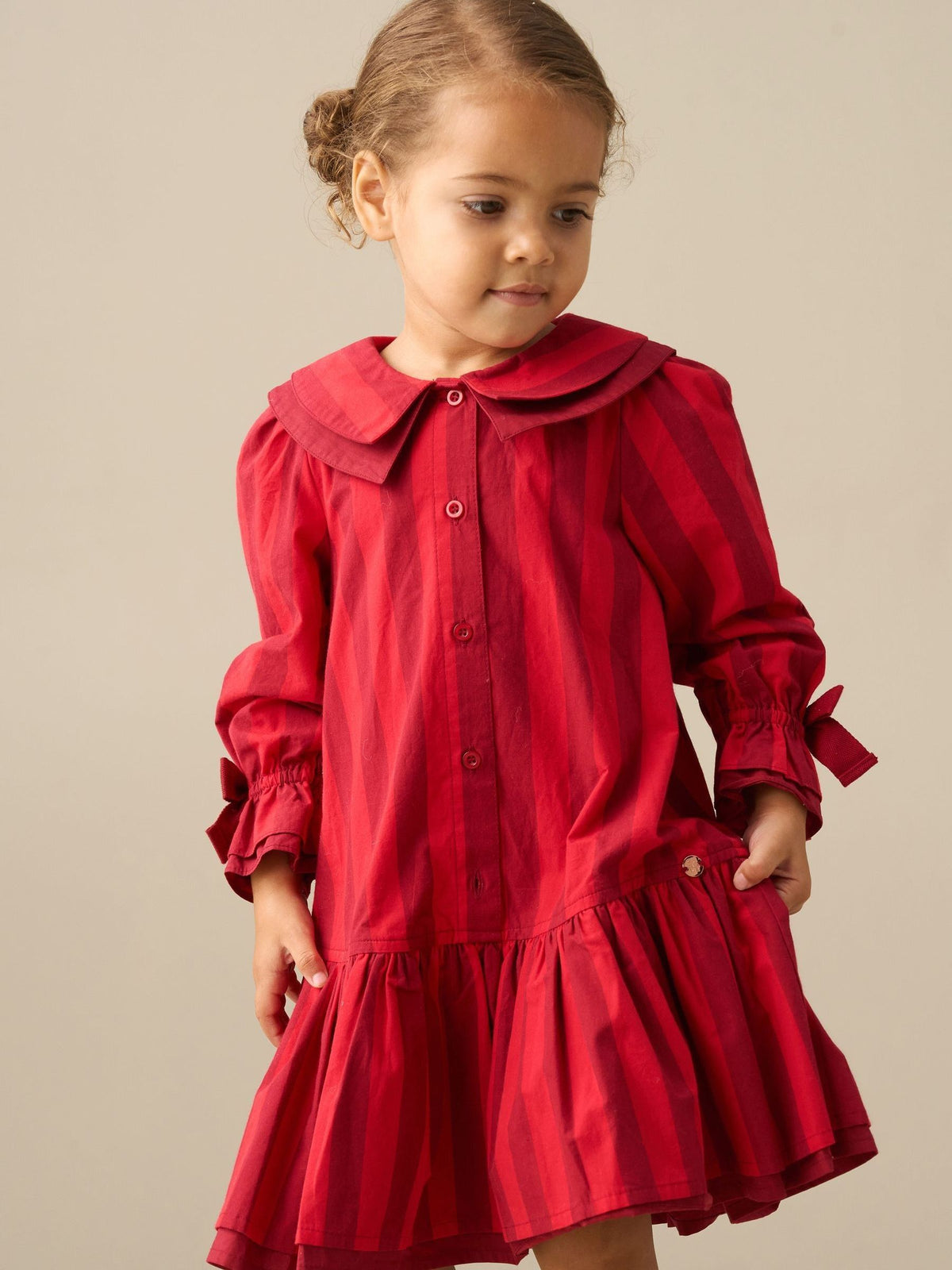 Dsiney Kidz - Angel & Rocket Pink Frankie Stripe Double Collar Dress image 4