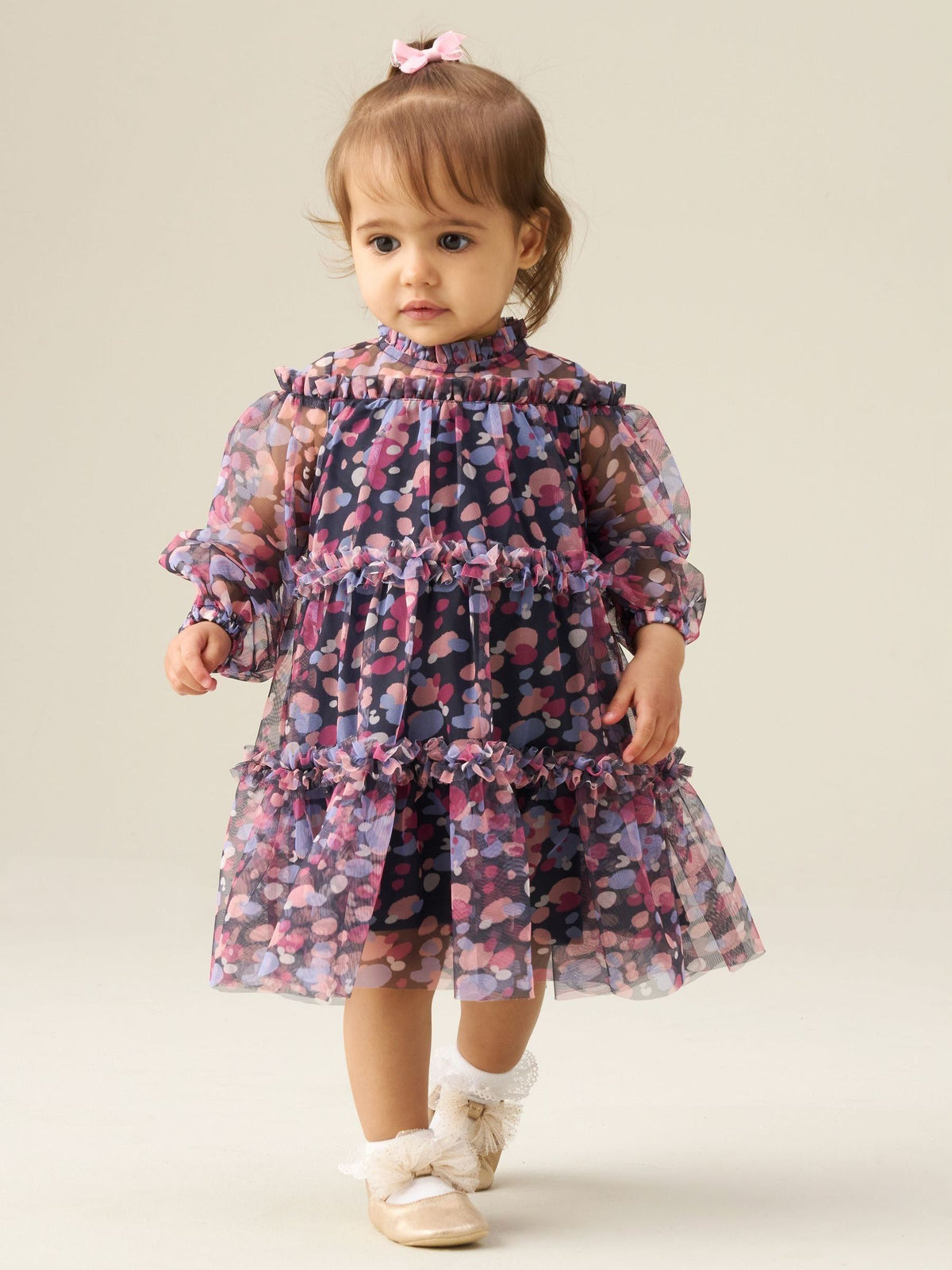Dsiney Kidz - Angel & Rocket Pink Leia Floral Mesh Dress image 1
