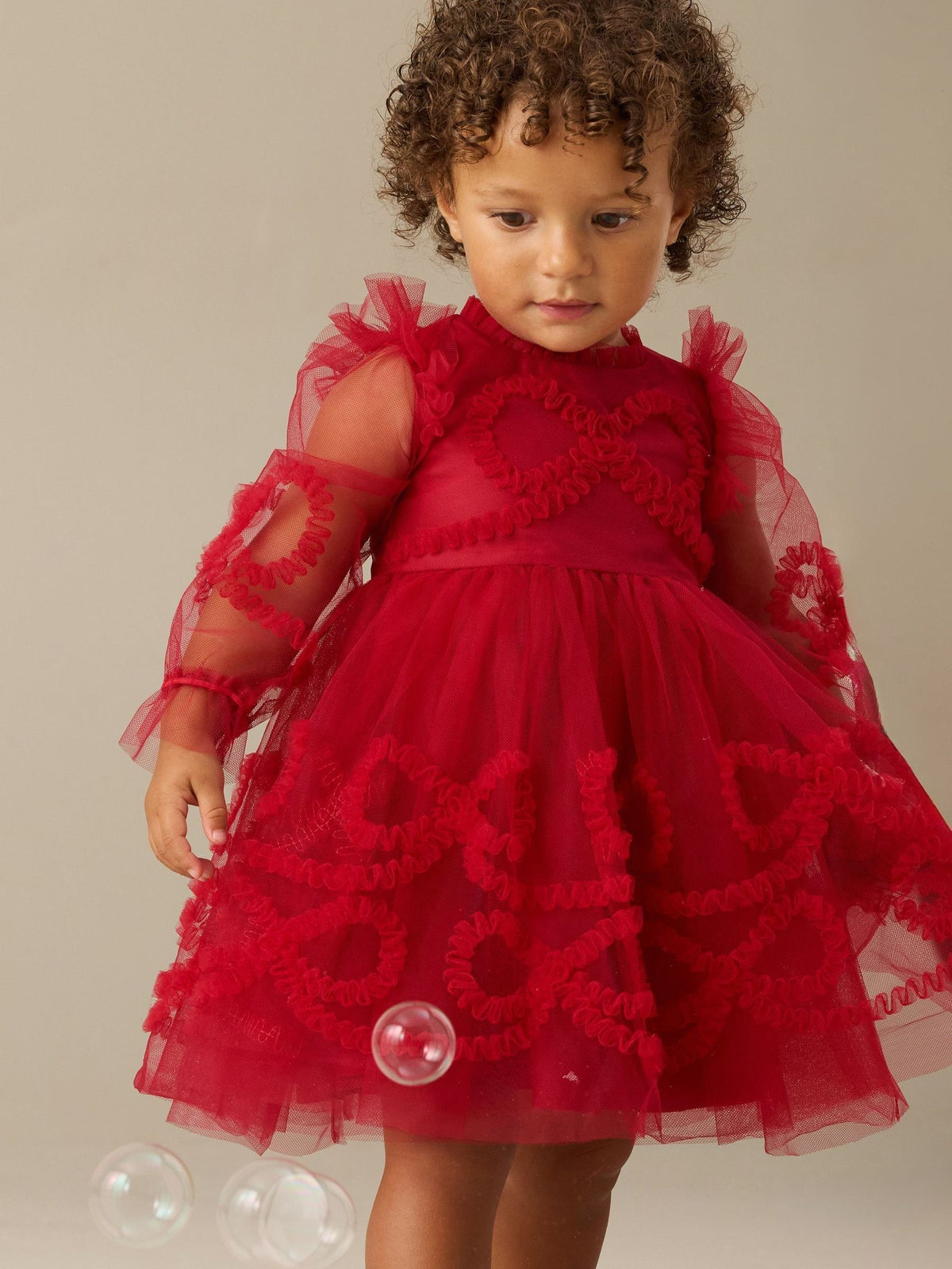 Dsiney Kidz - Angel & Rocket Red Laura Frilled Bow Mesh Dress image 1