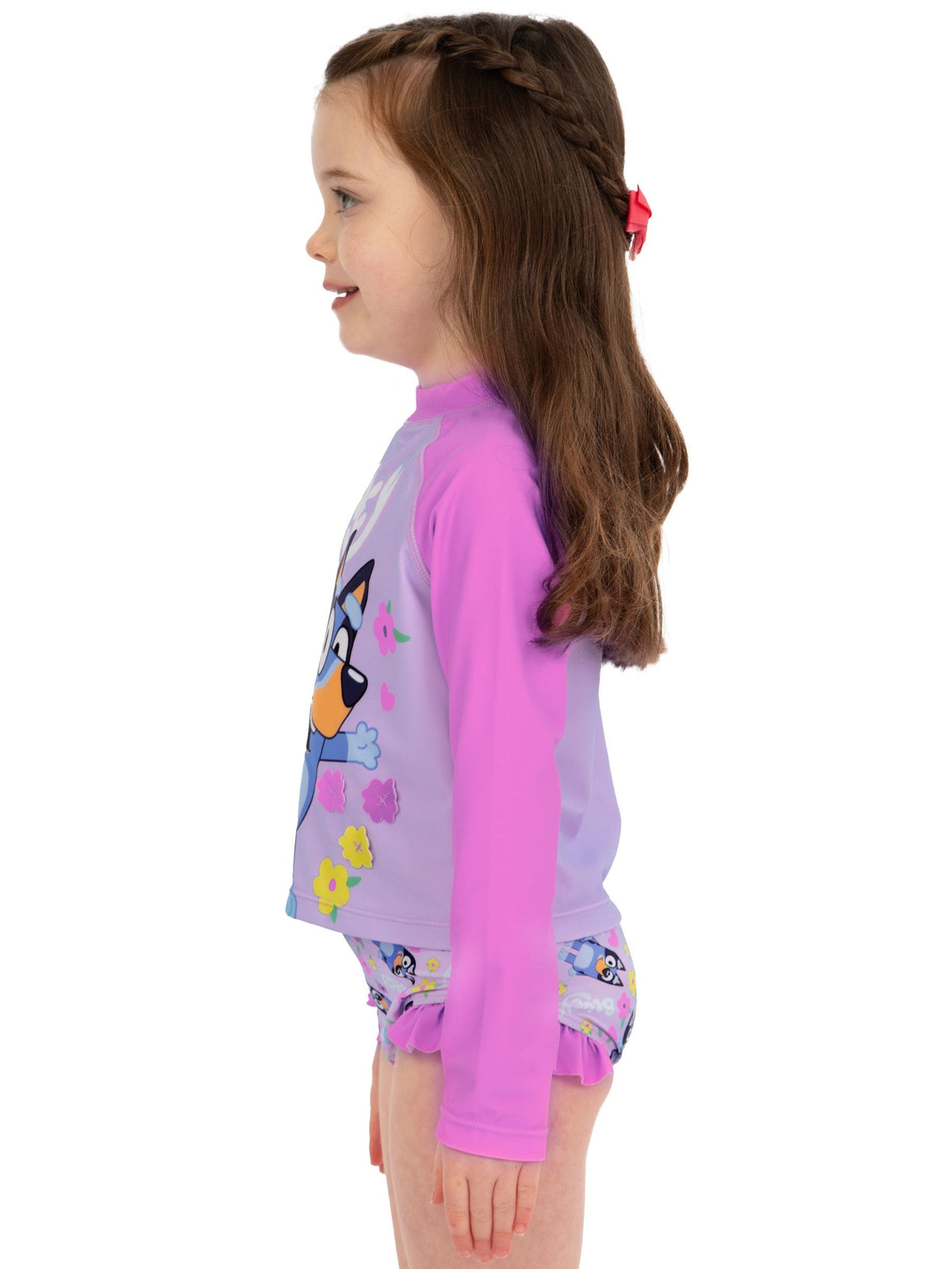 Dsiney Kidz - Character Pink Bluey Long Sleeve Swimsuit With Frills image 5