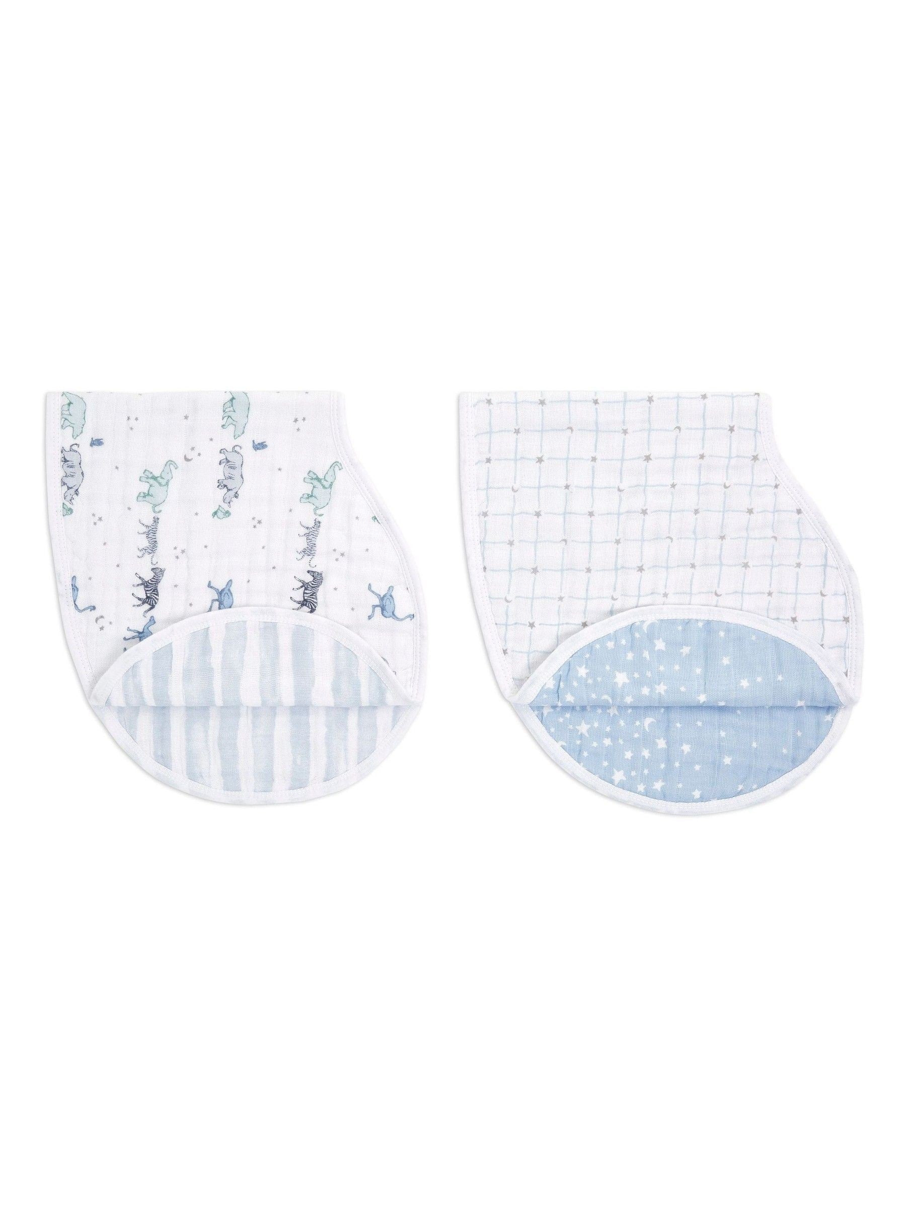 aden + anais White 100% Cotton Muslin Rising Star Burpy Bibs 2 Pack image 1