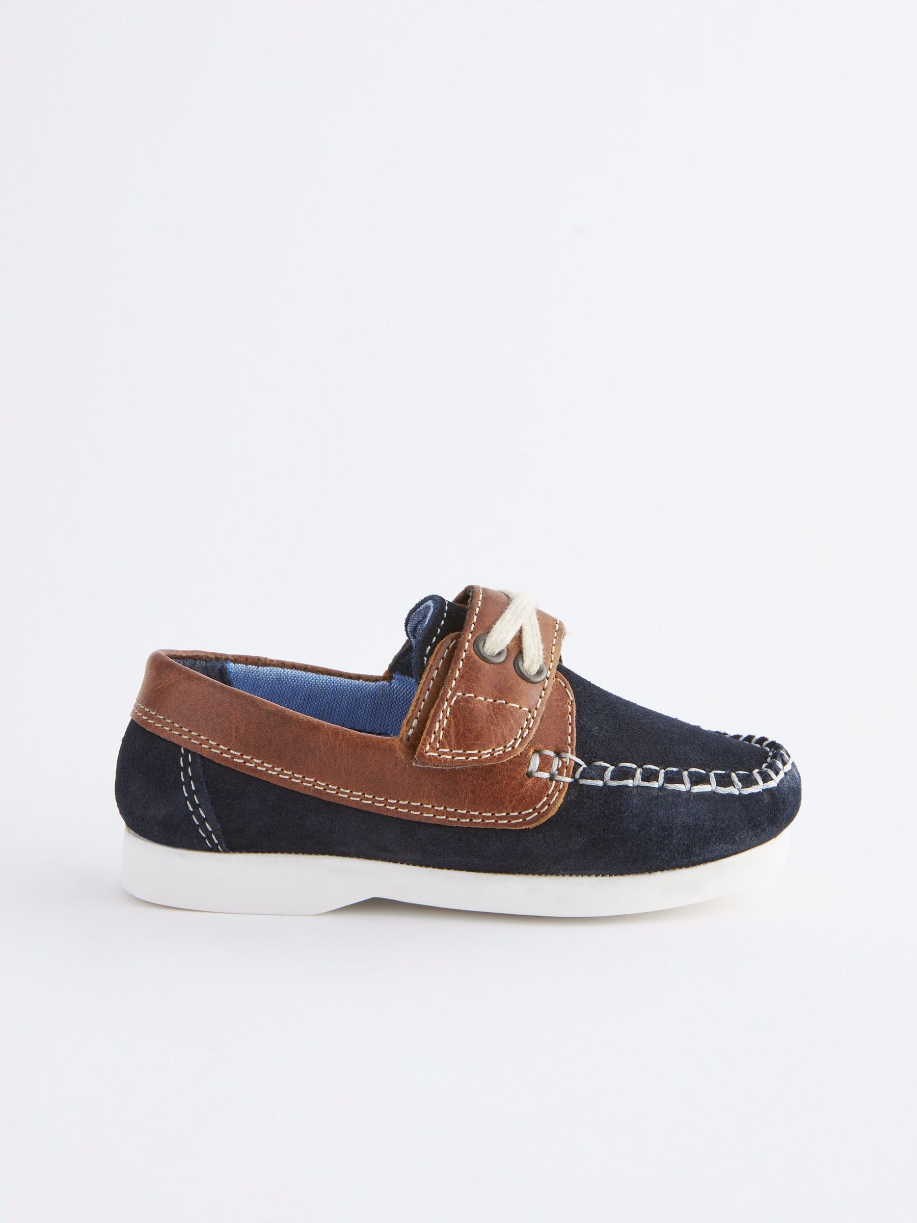 Navy Blue Leather Boat Shoes image 3
