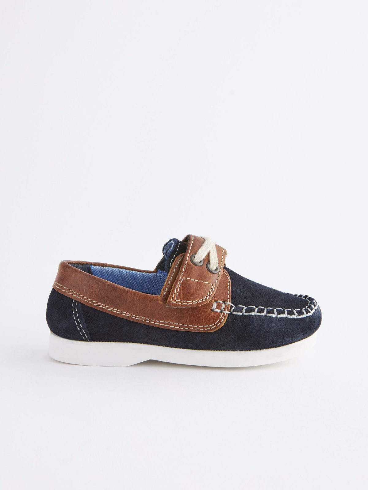 Navy Blue Leather Boat Shoes image 3