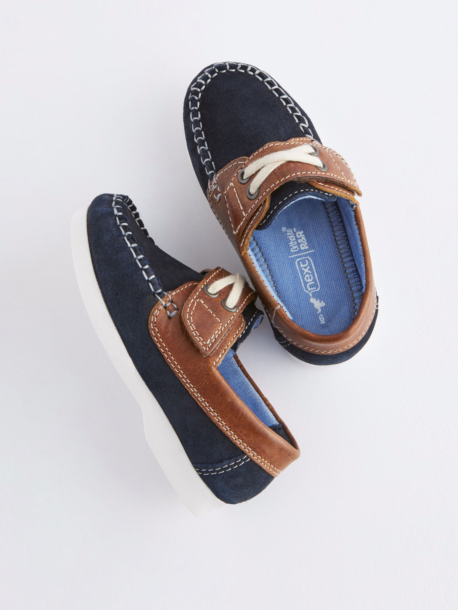 Navy Blue Leather Boat Shoes image 4