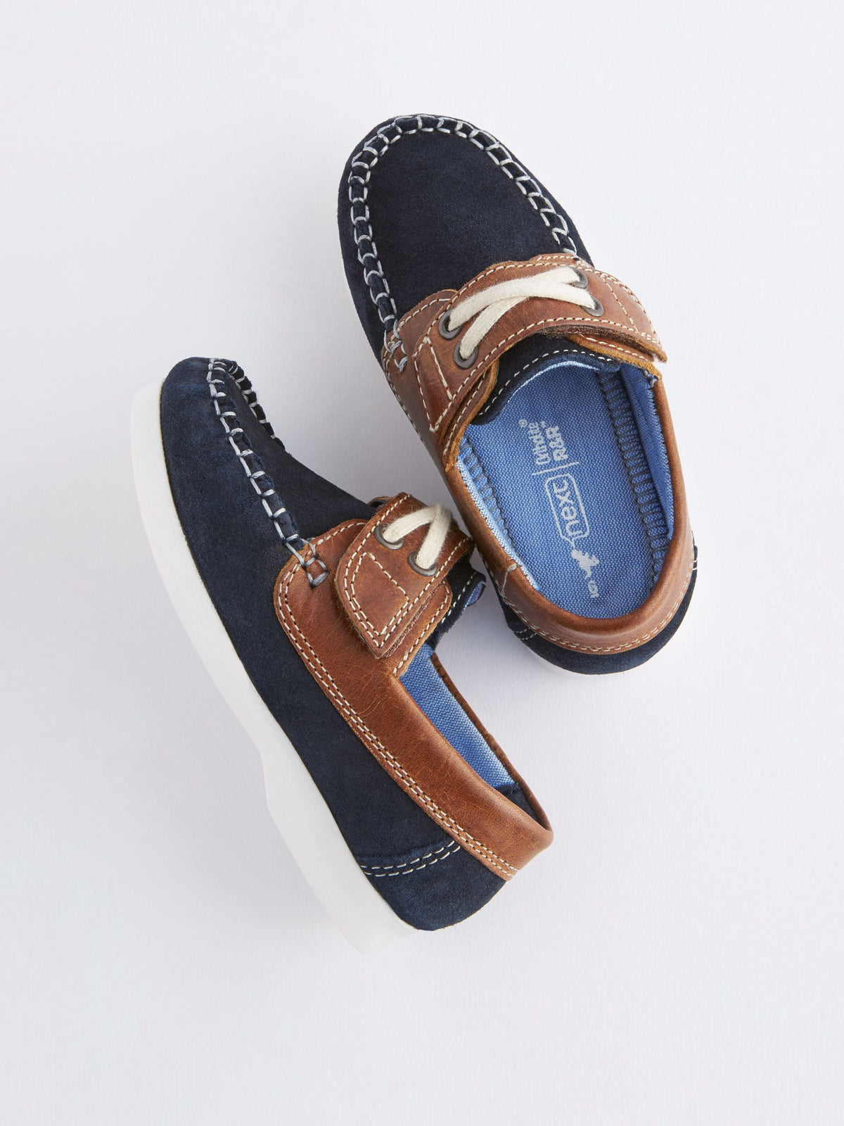 Navy Blue Leather Boat Shoes image 4