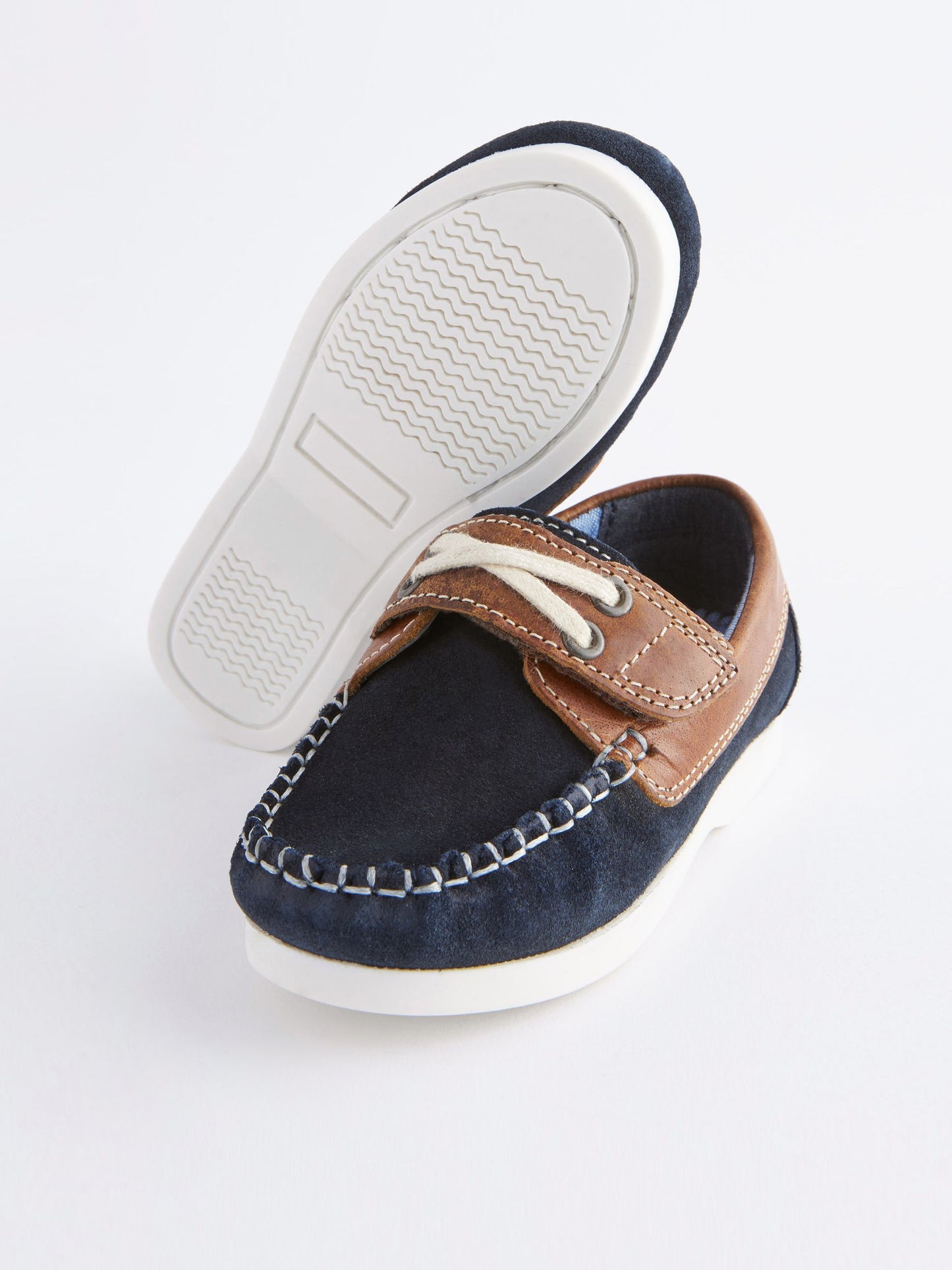 Navy Blue Leather Boat Shoes image 5
