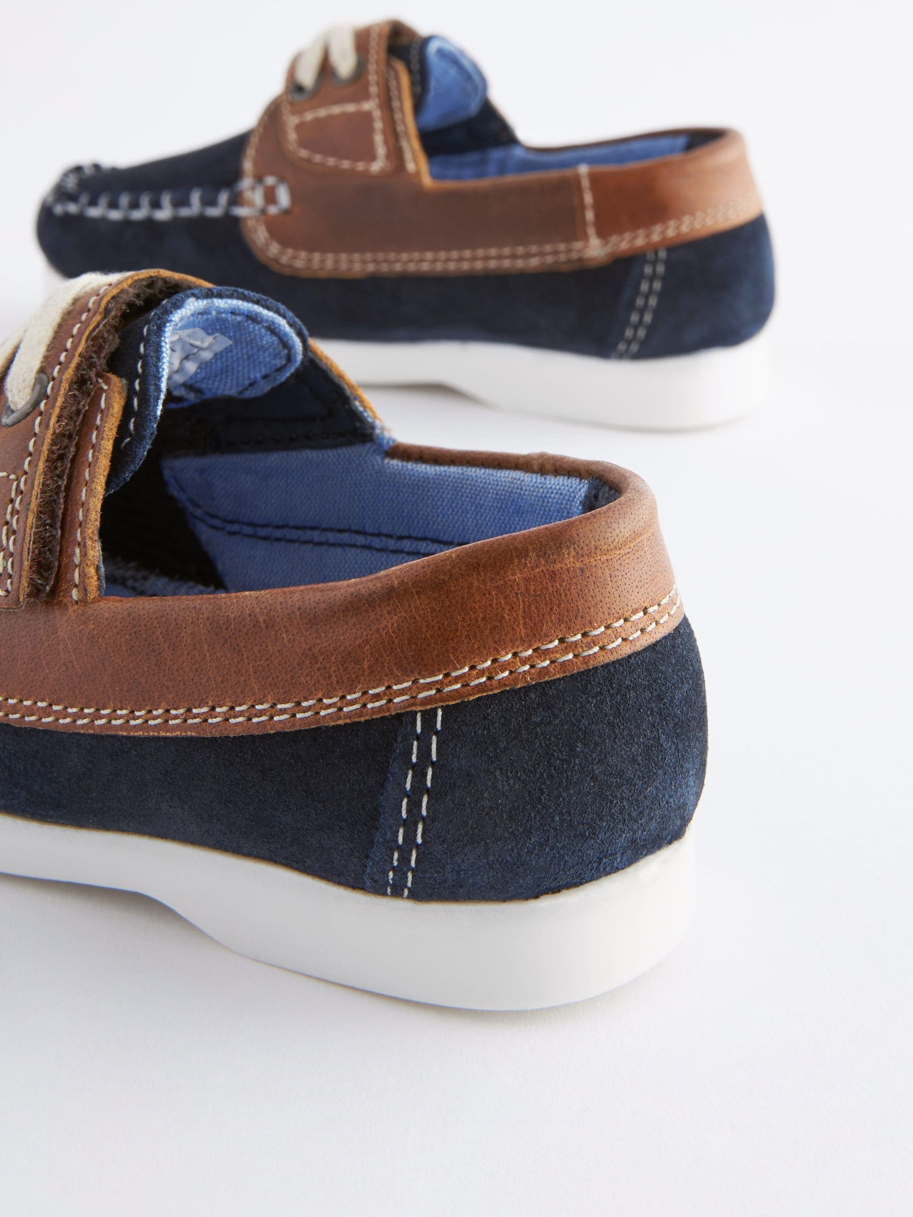 Navy Blue Leather Boat Shoes image 7