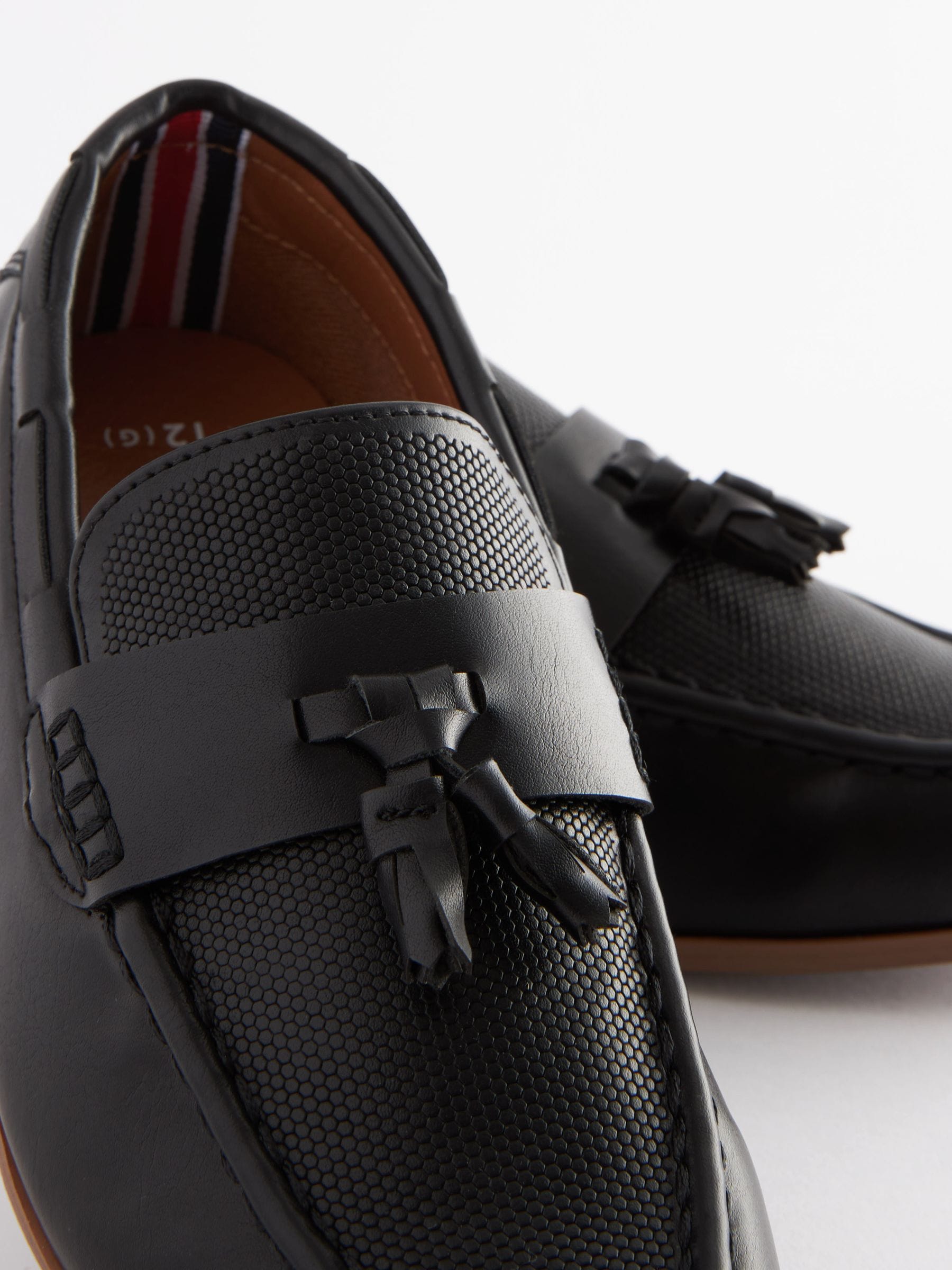 Black Tassel Wide Fit (G) Smart Loafers image 3
