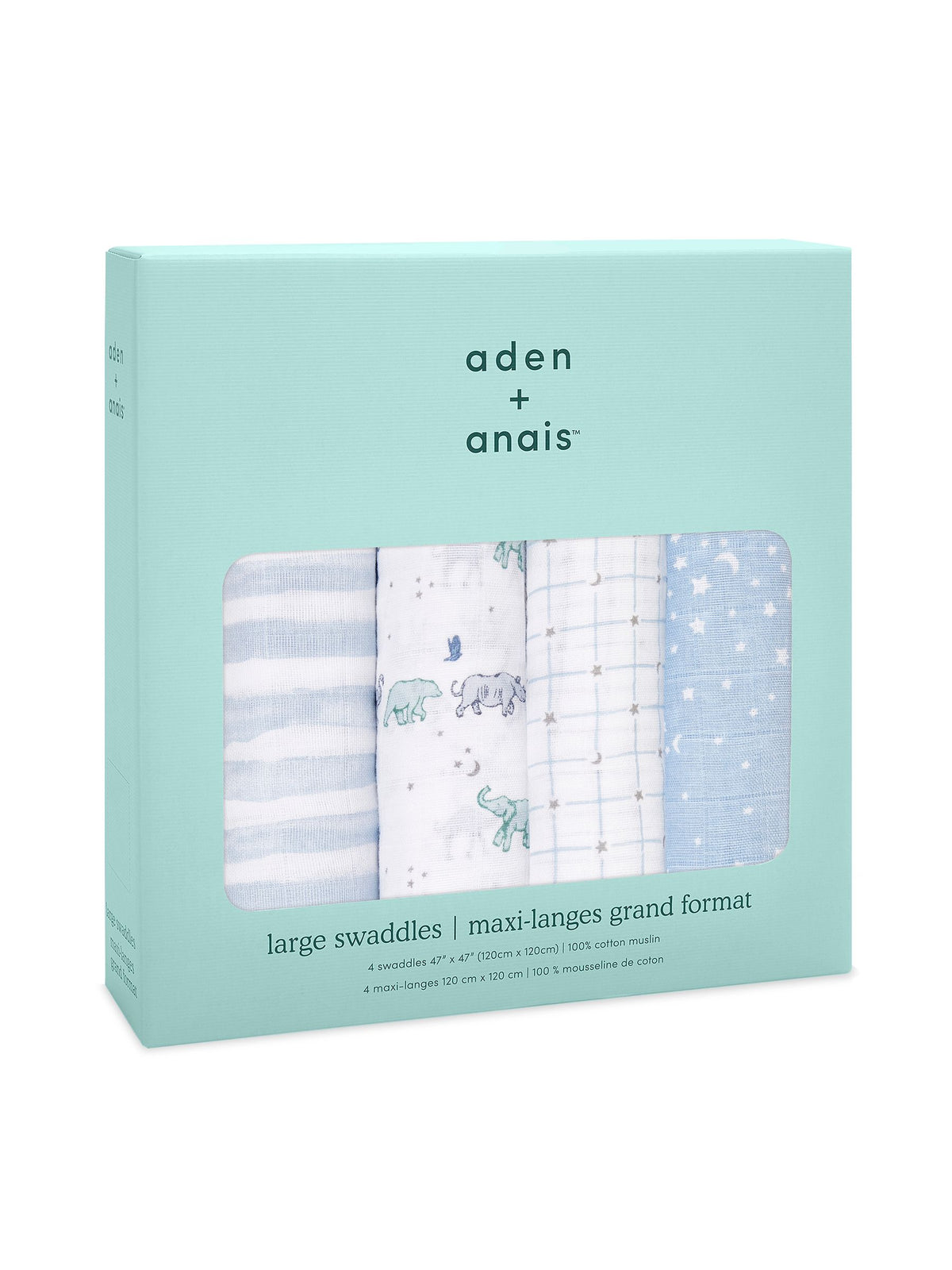 aden + anais Rising Star Large Muslin Blankets 4 Pack image 1