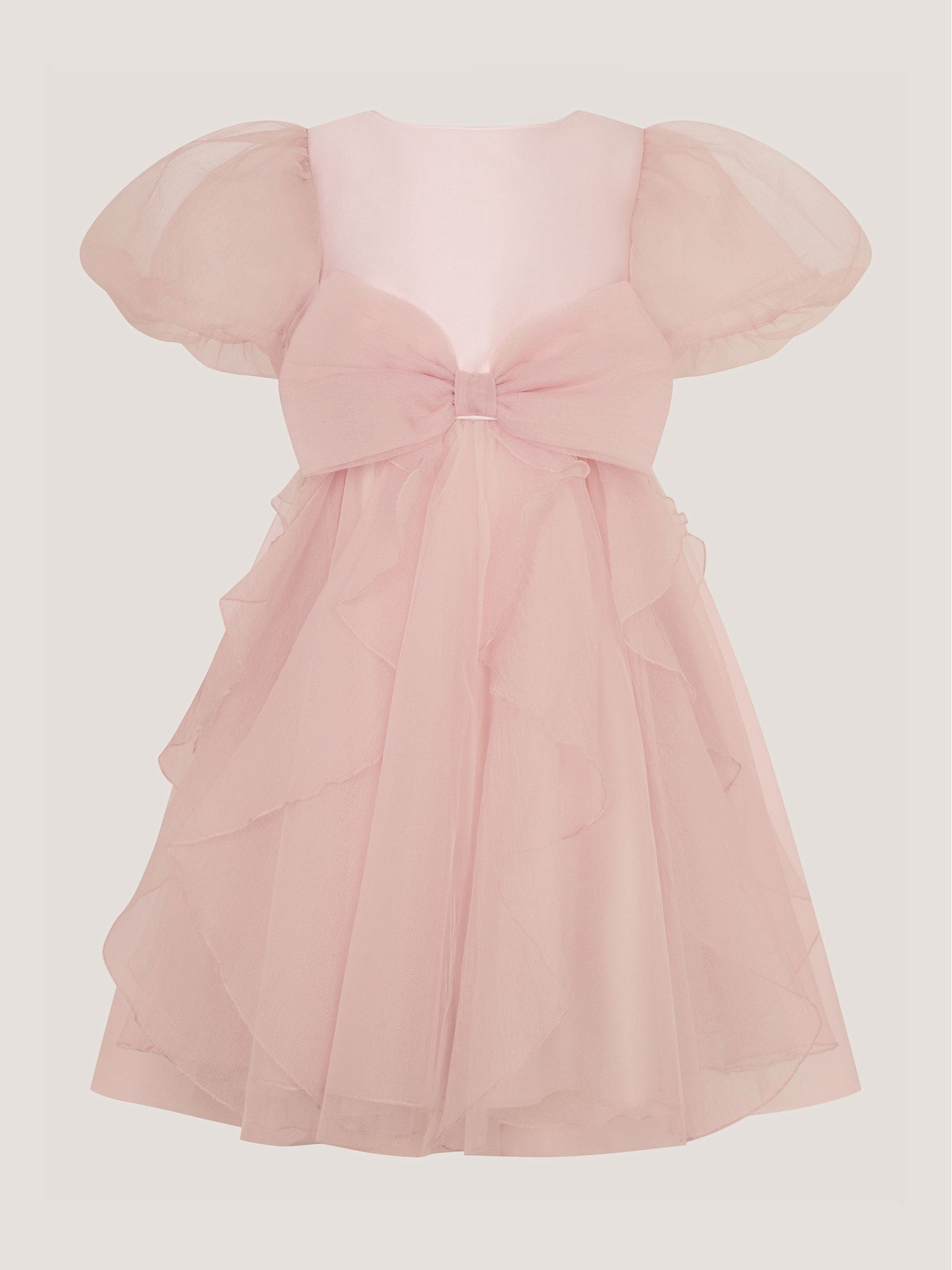 Dsiney Kidz - Monsoon Pink Raphela Puff Sleeve Bow Party Dress image 2