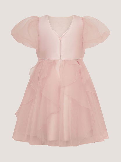 Dsiney Kidz - Monsoon Pink Raphela Puff Sleeve Bow Party Dress image 3