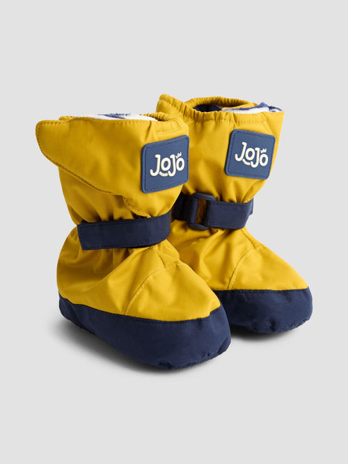 JoJo Maman Bébé Mustard Yellow Waterproof Fleece Lined Baby Booties image 1