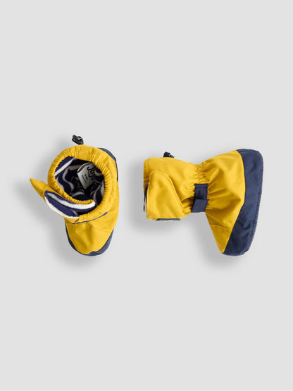 JoJo Maman Bébé Mustard Yellow Waterproof Fleece Lined Baby Booties image 3