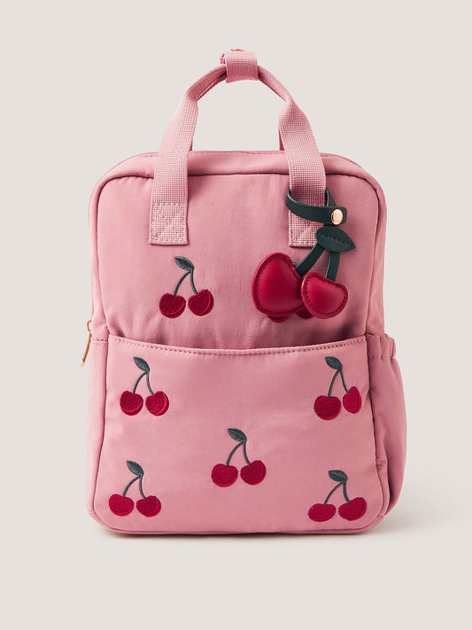 Monsoon Pink Cherry Embroidered Backpack image 1