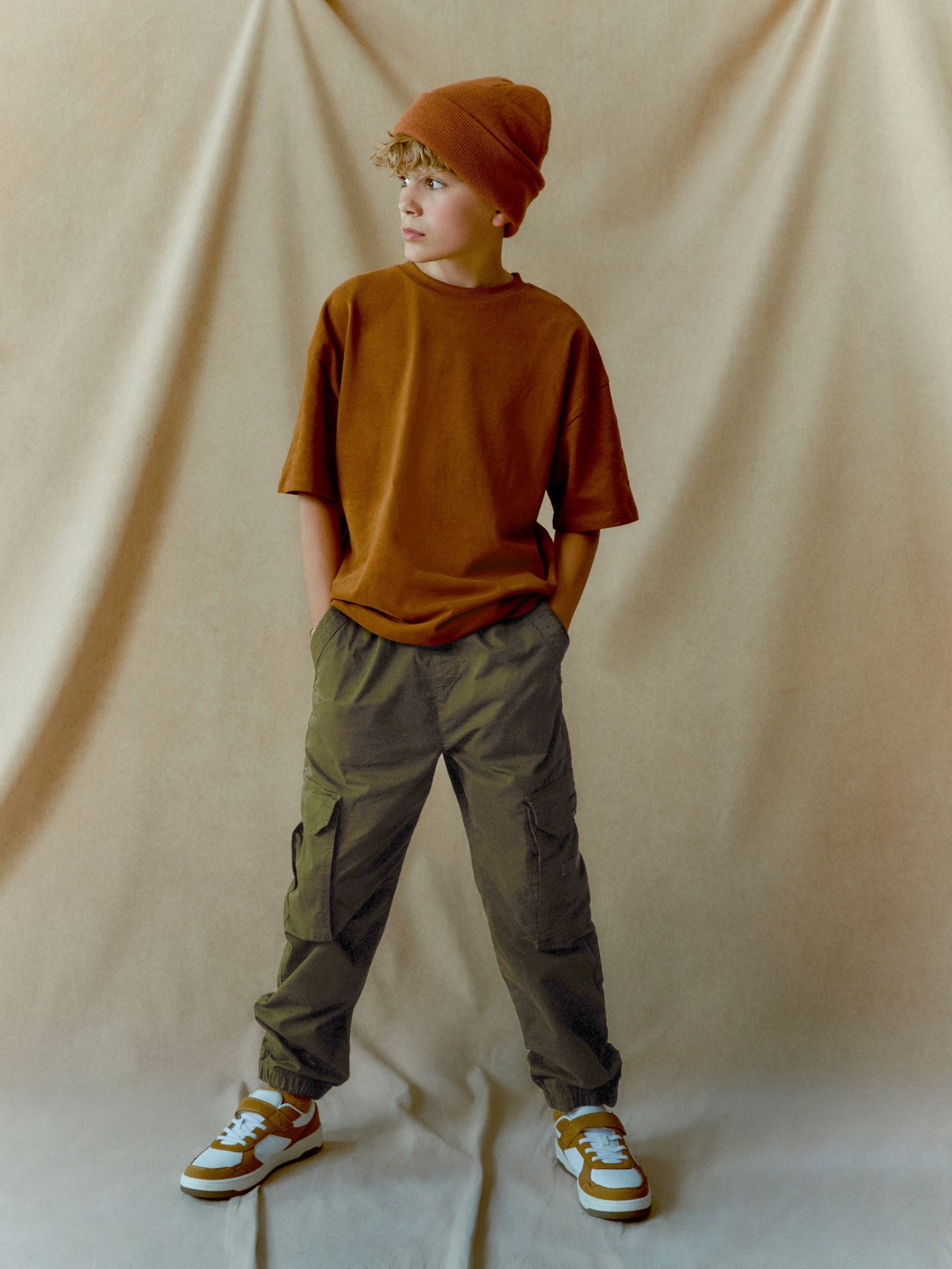 Dsiney Kidz - Khaki Green Loose Fit Cargo Trousers (3-16yrs) image 3