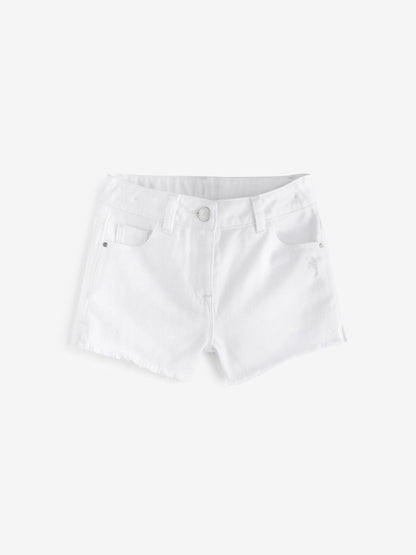 Dsiney Kidz - White Regular Length Frayed Edge Denim Shorts (3-16yrs) image 5