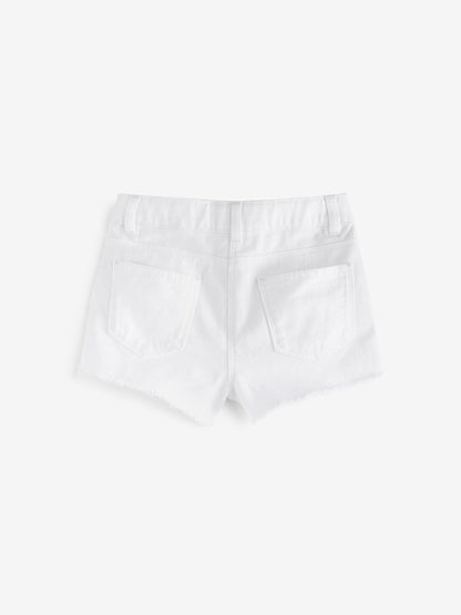 Dsiney Kidz - White Regular Length Frayed Edge Denim Shorts (3-16yrs) image 6
