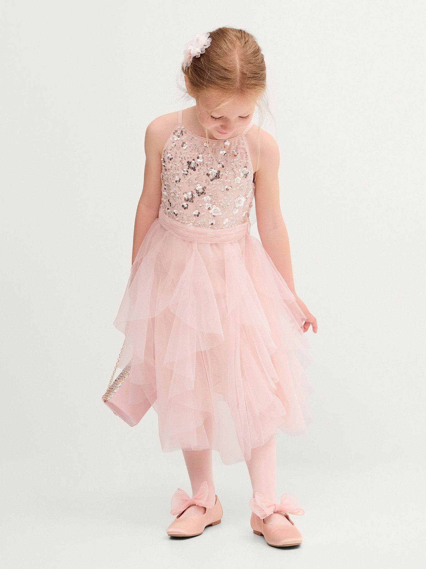 Dsiney Kidz - Monsoon Pink Gracie Embellished Waterfall Dress image 1