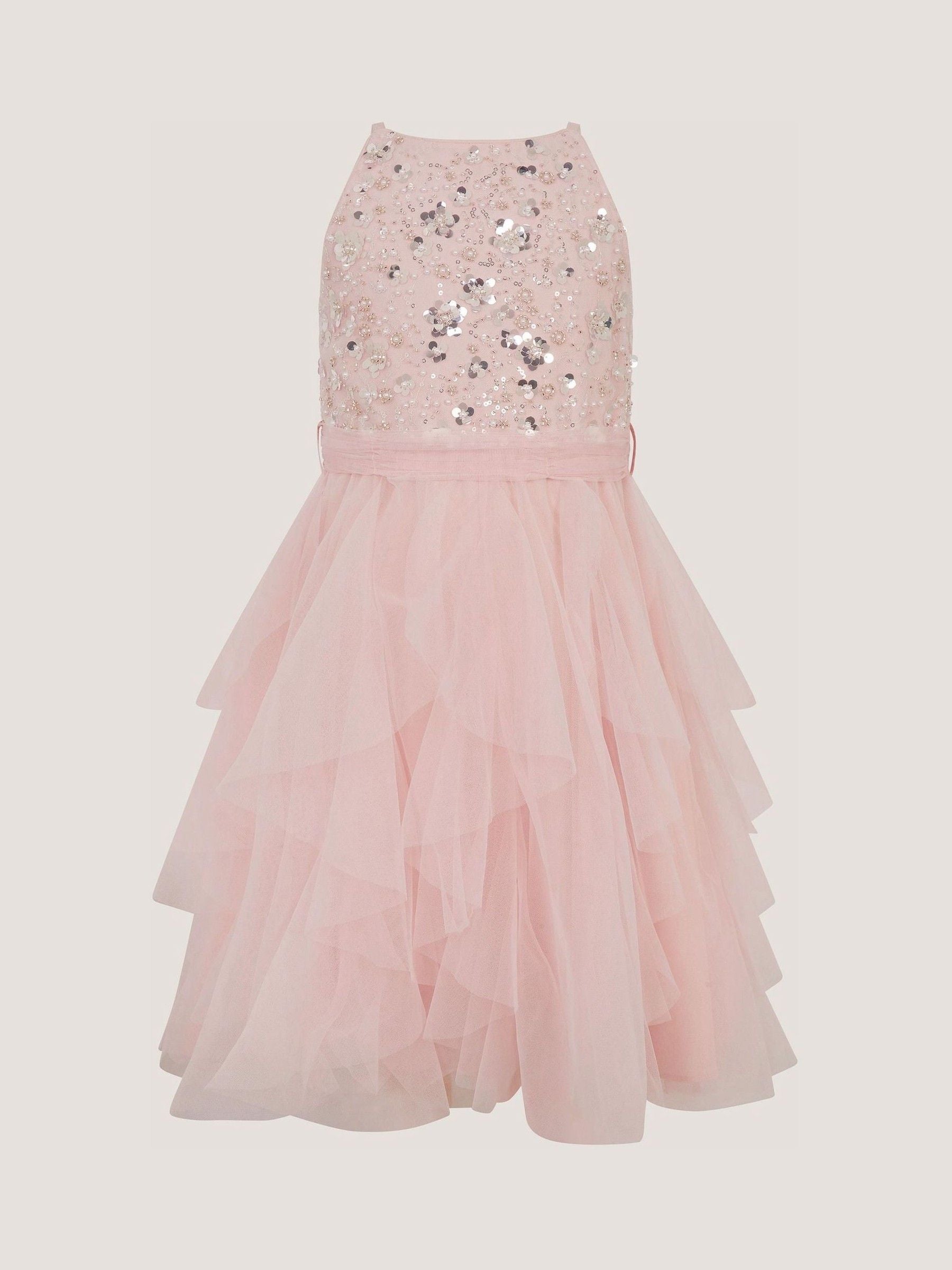 Dsiney Kidz - Monsoon Pink Gracie Embellished Waterfall Dress image 2