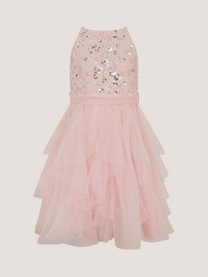 Dsiney Kidz - Monsoon Pink Gracie Embellished Waterfall Dress image 2