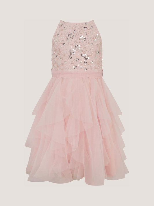 Dsiney Kidz - Monsoon Pink Gracie Embellished Waterfall Dress image 2