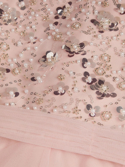 Dsiney Kidz - Monsoon Pink Gracie Embellished Waterfall Dress image 3